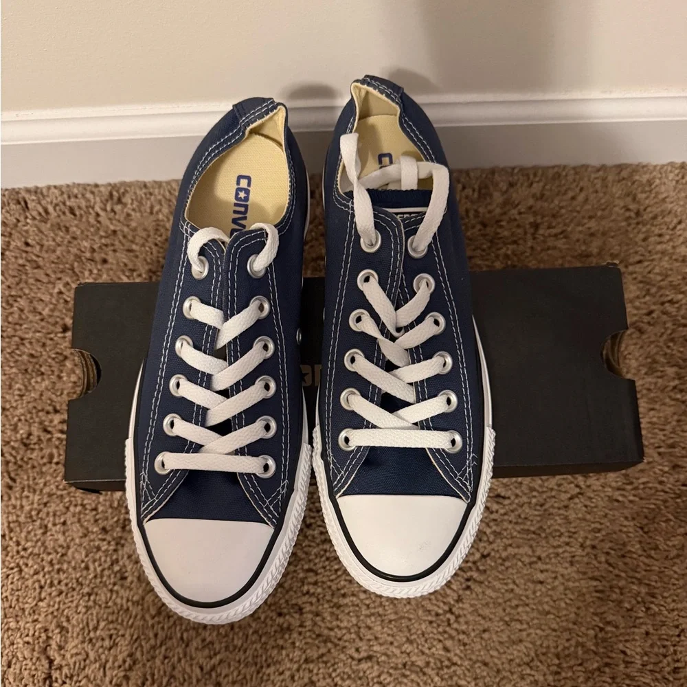 Converse Navy Blue All Star Sneakers, Size 7 - Picture 1 of 6